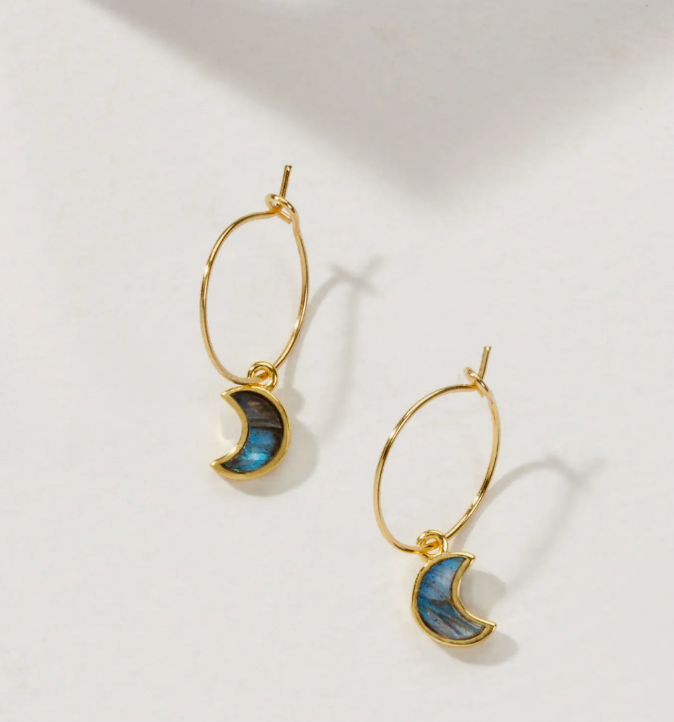 Mini Moon Hoop Earring