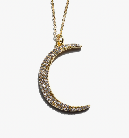 CZ Diamond Moon Necklace
